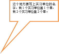 这个地方要写上实习单位的名字，有1个实习单位盖1个章，有2个实习单位盖2个章。